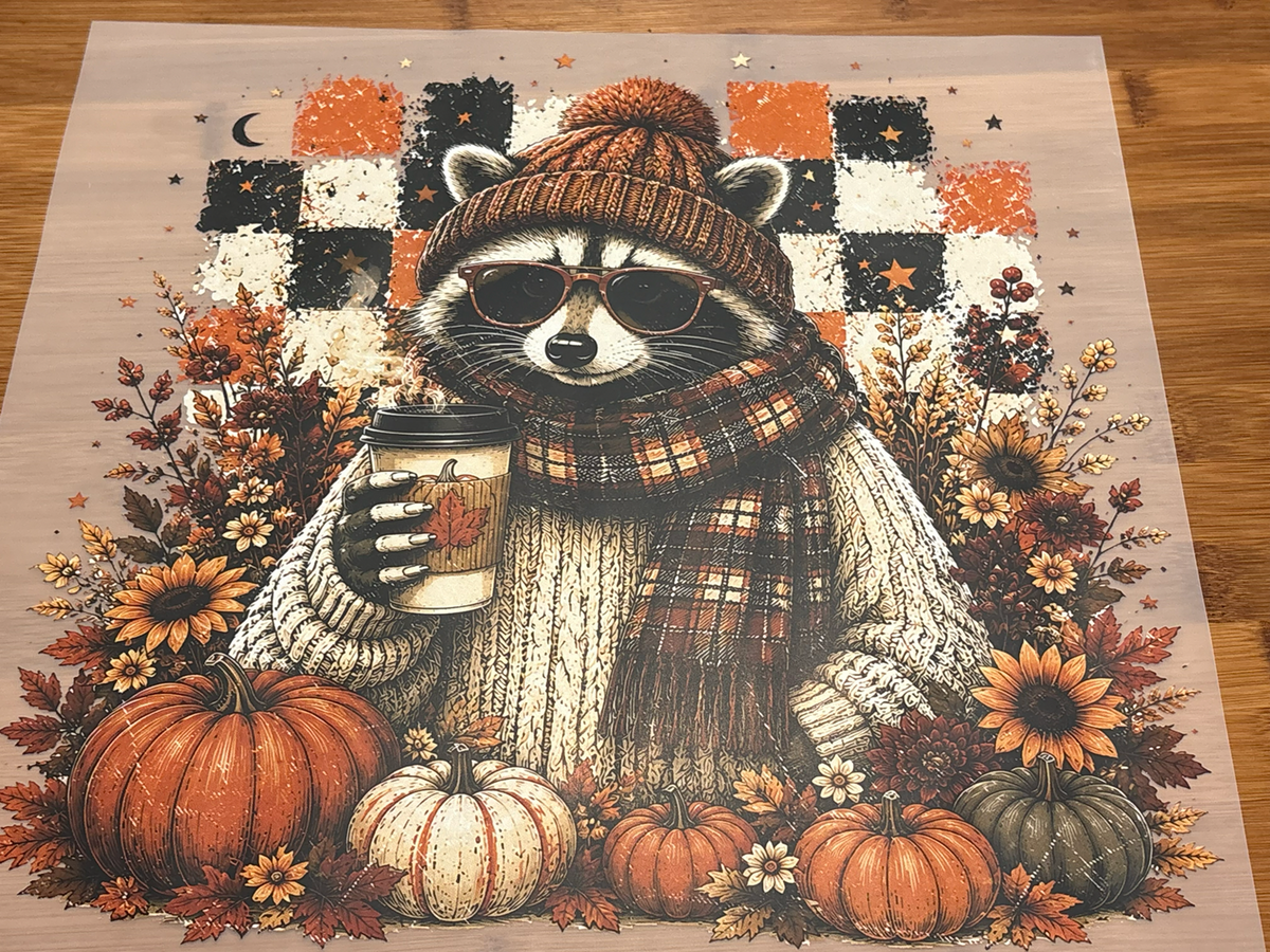 DTF Print - Fall Raccoon