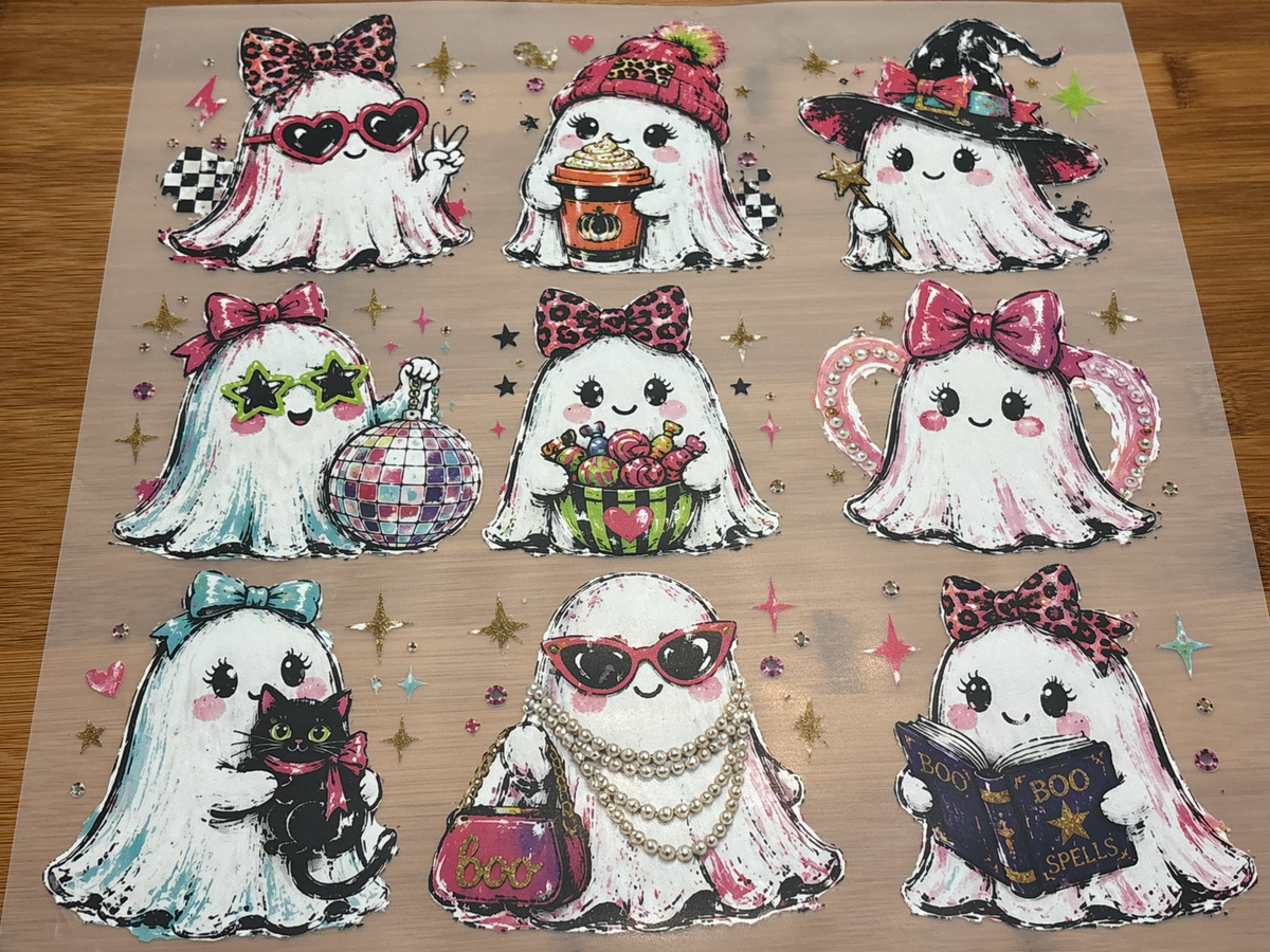 DTF Print - 9 Cute Ghosts