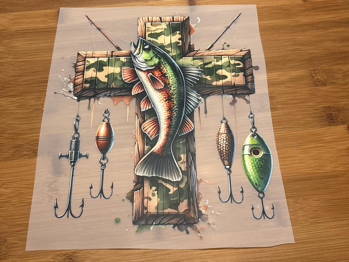 DTF Print - Fishing Cross