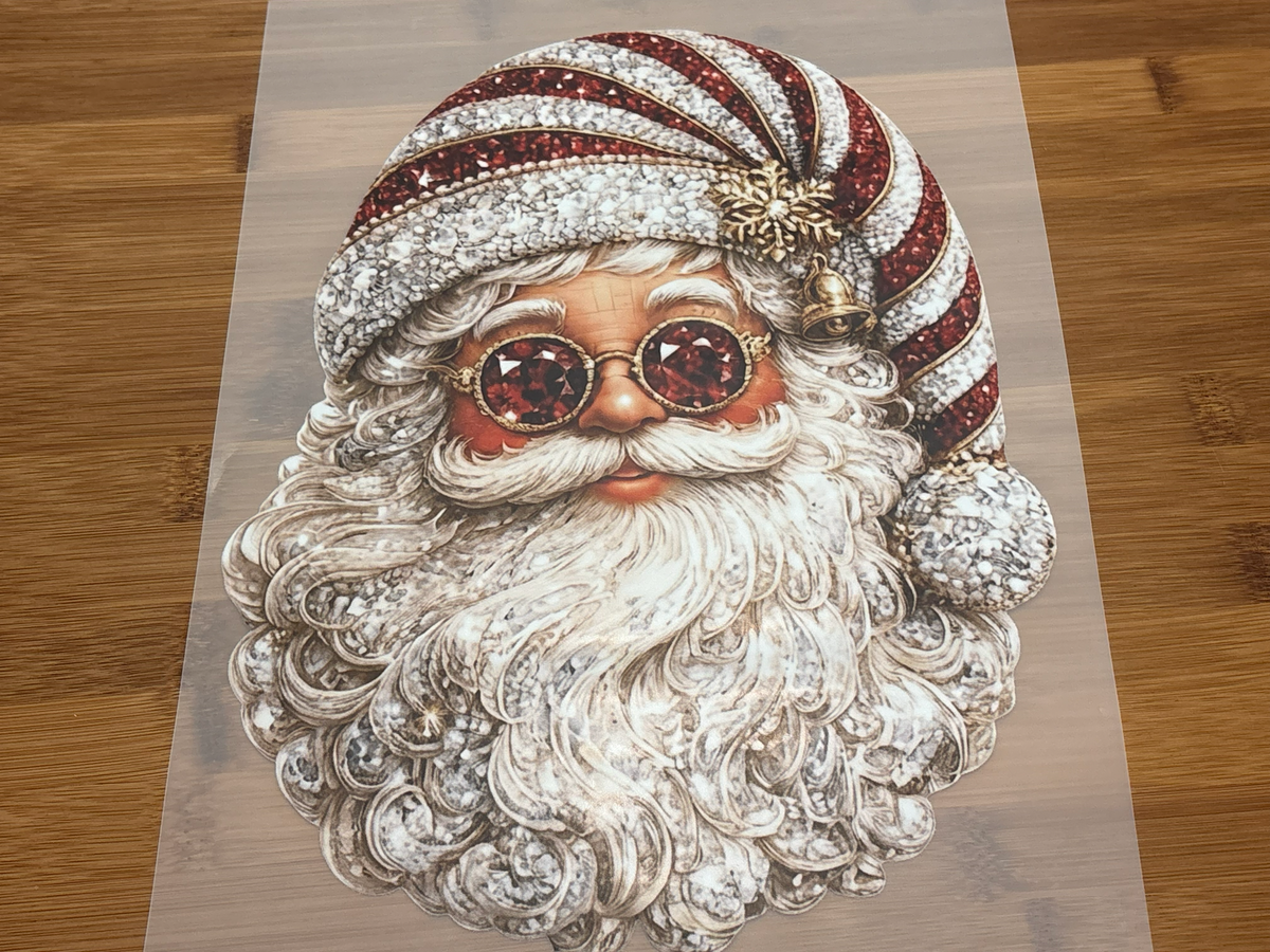 DTF Print - Red Glasses Santa
